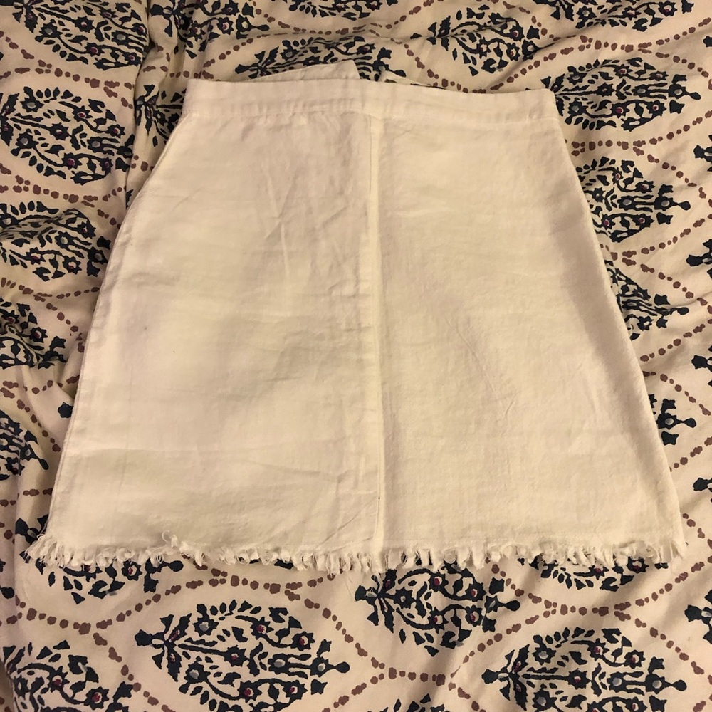 Linen Fringe Skirt
